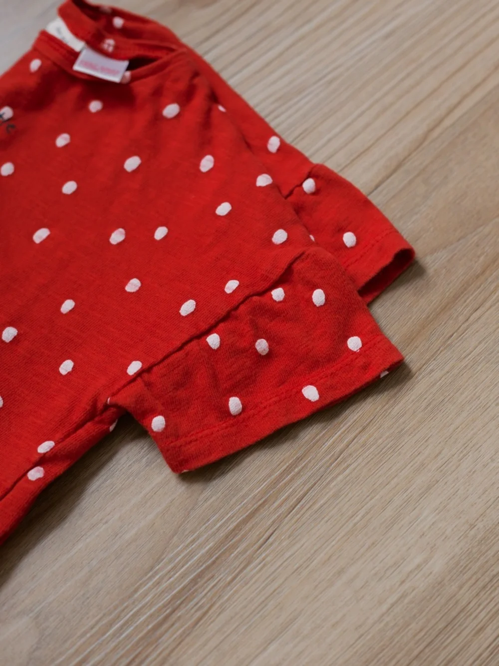 Zara Children's T-Shirt - Red Polka Dots with Music Note - Size 3T